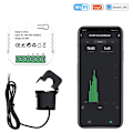 Miniatyrbillede 2 af 5: Smart Energy Switch Mete Wifi Energimåler Tuya Smart Life 80A Med Strømstransformatorklemme Kw..