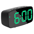 Miniatyrbild 1 av 5: Sängbords Smart Digital Väckarklocka, Grön LED Resebord USB-klocka med 12/24H Datum Temperatur Snooze för Sovrum, Svart