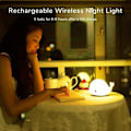 Miniatyrbillede 4 af 5: Sød Hval Natlampe til Børn, Kawaii Baby Natlampe med 7 Farveskiftende LED, Trykstyring, Natlampe til Babyværelse, Genopladelig, USB Opladning