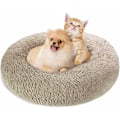 Miniatyrbillede 1 af 5: Katte- og Hunde seng 60cm Rund Kurv, Super Blød og Behagelig Vaskbar Varmt Kæledyrs Donut Pude til Små Hunde og Katte - Lysebrun