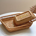Miniatyrbillede 5 af 5: Flettet Opbevaringskurv Rattan Brød Frugtkurve Service til Køkken Kontor Slik Diverse Organiser, A