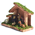 Miniatyrbillede 2 af 5: Traditionel Julekrybbe, Elegant Profil Julekrybbe Sæt, Harpiks Træ Hjemme Julekrybbe Sæt, Juledekoration Bordvisning Ornament - 16x7.5x1