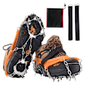 Miniatyrbilde 5 av 5: Traksjonspigger, Is- og Snøgrep, Brodder for Fottøy med Rustfrie Stålpigger for Gåing, Jogging, Klatring, Hiking på Snø og Is, Oransje XL