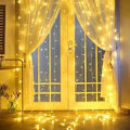 Miniatyrbillede 3 af 4: LED-gardinlys med funktion, 3 × 3M 300 LED-gardinvindueslyskæde, fe-lyskæde, istapgirlande julebryllupslampeindretning