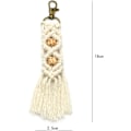 Pikkukuva 2 / 5: Mini Macrame-avainperä Boho-laukkucharmit auton avaimelle, lompakolle, puhelimen tarvikkeille, punainen