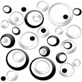 Pikkukuva 1 / 5: Akryyliset pyöreät peiliseinätarra, kylpyhuoneen seinätarrat ((musta ja hopea) 48 kpl) -Fei Yu