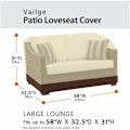 Miniatyrbilde 4 av 5: Solid 2-seters Sofadekke for Patiobenk, Vanntett Utendørs Sofadekke, Liten (Standard), Beige og Brun（420D，1478279cm）
