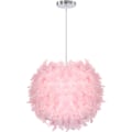 Miniatyrbilde 1 av 5: Hengende lysekrone Ø 30cm Taklampe Rosa Fjær Lysekrone Hengende Belysning for Soverom Stue (Rosa)