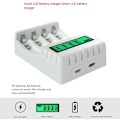 Miniatyrbillede 4 af 5: Intelligent LCD-skærm batterioplader Smart med 4 slots til AA/AAA NiCd NiMh genopladelige batterier AA Nimh-oplader