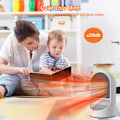 Miniatyrbilde 5 av 5: 1200W Vifteovn, PTC Keramisk Stille Energibesparende Vifteovn med Timer, Overopphetings- og Veltebeskyttelse, for Kontor, Stue