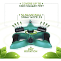 Miniatyrbillede 4 af 4: Signature Garden Græs Sprinkler Rotation, Forbinder Flere Store Tre-armede C Sprinklere, 12 Indbyggede Sprøjte Dyser, 360 D HIASDFLS