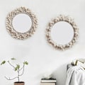 Miniatyrbillede 5 af 5: Vægophængt Spejl med Makrame-Kant Rundt Spejl Kunst Boho Dekoration til Lejlighed Stue Soveværelse Babyværelse Kollegie Indgangspartier