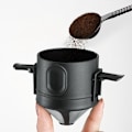 Miniatyrbild 2 av 5: Återanvändbart hopfällbart kaffedripper med stativ, bärbar kaffebryggare för kontor, hem, resekamp-A