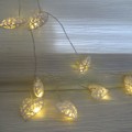 Miniatyrbillede 1 af 5: LED hjerte - 2,5 m - 10 varme hvide hjerter - LED hjertedekor til pigers soveværelse, bryllup, kommode (Batterier medfølger ikke)