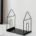 Miniatyrbillede 4 af 5: 1 par bogstøtter bogstandsholder skrivebordskontor magasinarrangør skridsikker hyldeholder sort