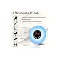 Miniatyrbillede 3 af 4: Vækkeur Lys Morgen- og Aftensolsimulator LED Sengelampe Touch Control med 10 Lysstyrkeniveauer Snooze-funktion, Digital FM-radio, 6 Naturlyde,