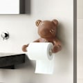 Miniatyrbillede 4 af 5: Bjørnevægophæng Rullehåndklædeholder Ingen Hul Badeværelse Opbevaringshylde Toilet Toiletpapirholder B