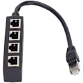 Miniatyrbilde 1 av 5: 1 til 4 Port RJ45 Splitter Adapter Jevn Overføring Utmerket Tilkobling Nettverkskabel Adapter