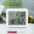 Miniatyrbild 2 av 5: Ultratunn digital termometer elektronisk automatisk mätare fuktighetsmonitor väckarklocka LCD inomhus torr hygrometer