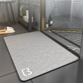Miniatyrbillede 3 af 5: Superabsorberende bademåtte skridsikker tørring enkel moderne badeværelsesmåtte skridsikker gulvmåtte diatomit tæppe grøn A