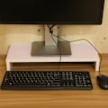 Miniatyrbillede 2 af 5: Træ LED Skærmbakke, Desktop Computer Display Stativ, Lilla Hvid