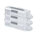 Miniatyrbilde 1 av 5: Egg Holder for Kjøleskap, Automatisk Rullende Egg Organizer, 3 Lag Stablet Egg Brett, Kjøleskap Egg Oppbevaringsbeholder, Holder 21 Egg