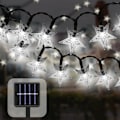 Miniatyrbillede 1 af 5: Udendørs Solcelledrevne Lysstreng 7M 50 LED Vandafvisende Stjerne Dekorative Julelys til Fest, Bryllup, Have, Butik, Hjem Udendørs (hvid)