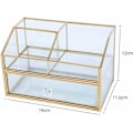 Miniatyrbillede 2 af 5: Makeup Organizer, Glas, til Palettebørster, Foundation, Neglelak, Hårnåle, Ideel til Vask og Badeværelse