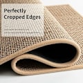Miniatyrbillede 3 af 5: Anro Vaskbar Køkkenmåtte, Skridsikker, Kunstig Sisal, Kunstig Jute, Vævet - Køkken- og Spisestue Måtte - Naturlig Gummiryg - 44 x 120 cm
