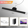 Miniatyrbilde 5 av 5: Laptop-skjermlampe, USB-lampe for datamaskin, skrivebordslys for hjemmekontor med justerbar lysstyrke/3 fargetemperaturer/plass