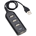 Miniatyrbilde 1 av 5: USB 2.0 Hub Høy Multi-USB Hub Splitter 4 Port USB Hub Adapter for Bærbar Mottaker Datamaskin Tilbehør Svart