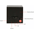 Miniatyrbillede 2 af 5: LED Digital Vækkeur, Træ Terning Ur, Træ Skrivebordsur, Træ Vækkeur, Stemmeaktiveret Digital Terning Ur til Soveværelse (Sort)