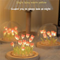Miniatyrbilde 2 av 5: Håndlaget DIY Tulipan Jente Stue Nattlys Skrivebordslampe Romantisk Atmosfære Lampe-Gul