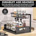 Miniatyrbillede 3 af 5: Under Sink Organizers & Opbevaring 2 Tier Badeværelse Vask Organizer Under Køkken, Skydedør