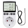 Miniatyrbillede 1 af 5: 230V Temperaturregulator Stikkontakt med Sensor Digital Termostat Stikkontakt LCD Display Temperaturkontakt med Timer Velegnet til Køleskab Opvarmning