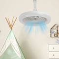 Miniatyrbild 3 av 5: Takfläkt med belysning och fjärrkontroll  LED Takfläkt E27 Dimbar  30W Tyst Takfläktar med Inbyggd Rumstimer Väggfläkt-DENUOTOP