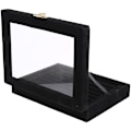 Miniatyrbild 3 av 5: Sammetsglas Ring Örhänge Display Förvaringslåda Fackhållare Organizer Väska, Svart