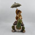 Miniatyrbillede 4 af 5: Skildpadde Statue Have Statue Kanin Paraply Harpiks Dyr Statue Harpiks Håndværk Dekoration