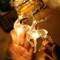 Miniatyrbillede 4 af 4: Hjortelysstreng Festivallys Natlys Solcelle LED Sika Julefest Dekorationslys Elg Lanterner
