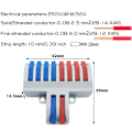 Miniatyrbillede 2 af 5: Forbindelsesstik, SPL-82 6 stk. elektriske stik, Lever-Nut ledningsstik, kompakt ledningsstik (2 ind 8 ud)