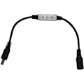 Miniatyrbillede 3 af 5: Lavprofil Inline Controller Mini 3 Key Dimmer til Sort LED Strip