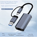 Pikkukuva 2 / 5: USB 3.0 Gigabit Ethernet -sovitin USB C RJ45 Verkkokortti Verkon jatkojohto Jakaja