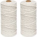 Macramé-repkit 3 mm x 200 m beige bomullstråd, 100 % bomull Macramé-tråd, naturbomullssnöre för stickning hängande växtdekoration