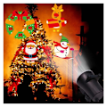 Miniatyrbilde 3 av 5: Høydepunkt 12 Kort Projeksjonslampe, LED Snøfnugg Lampe, Mini Fargerik Juledekorasjon Hagelampe (US Standard)