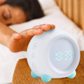 Miniatyrbillede 3 af 5: Digital vækkeur til piger & drenge, USB vækkeur til soveværelset med solnedgangssimulator, lydfølsomt vækkeur med natlampe LED, lydløs