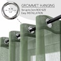 Miniatyrbillede 2 af 5: 2-delt Grøn Voile Gardin 140x160 cm med Halvgennemsigtig Øje i Linneffekt Indvendig Vindue Dekorationer til Moderne Stue Soveværelse Køkken