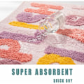 Miniatyrbilde 3 av 5: Morsom baderomsmatte søt sklisikker moderne mikrofiber absorberende sklisikker badematte for barn