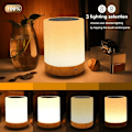 Miniatyrbilde 3 av 5: LED-berøringslampe for soverom, stue, kontor - nattbordslampe med fargeskiftende RGB-sensor - USB-ladeport, Sunny