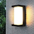 Pikkukuva 1 / 4: Moderni ulkoseinävalaisin, 30 W:n LED-seinävalaisin, 3-värinen seinälamppu, mattamusta kuisti- ja terassivalaisin, IP65-vedenkestävä eteisen portaisiin ja puutarhaan