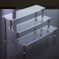 Miniatyrbillede 1 af 5: Klar akryl display stativ, 3 niveauer klar trappe hylde, akryl display stativ samling, til figur display, neglelak, kosmetik--